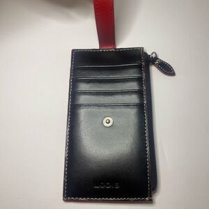 Lodis Black Card Holder with Red Accent